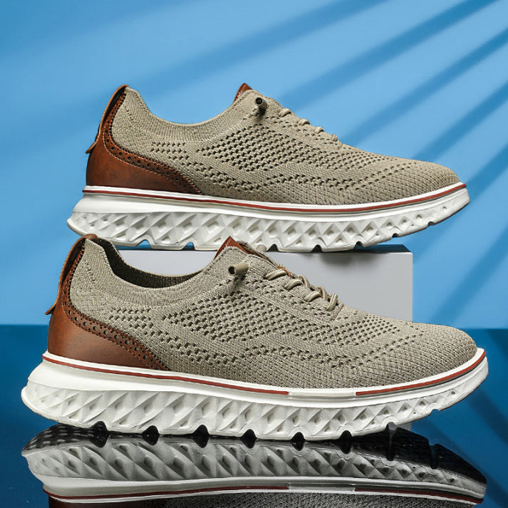 ⏰LAST DAY - 70% OFF🛒Men's Hands Free Slip On Oxford Shoes – Ultra Comfortable knitted fabric shoes, Lightweight Casual Walking Sneakers