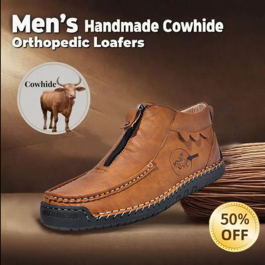 🔥Today 60% off🔥Men's souatsole genuine leather slip-on loafers with arch support