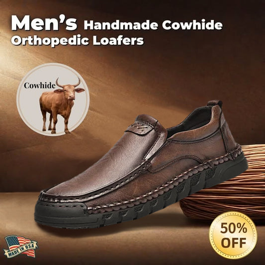 ⏰Last Day 60% OFF 🔥Men's   Leather Loafers with Arch Support & Wide Toe Box