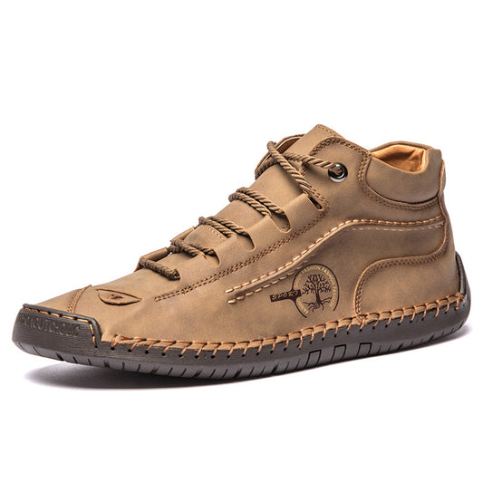 (⏰Clearance Sale-70%OFF🔥)Men’s Vintage Leather Hiking Boots – Genuine Leather, Orthopedic Arch Support, Wide Toe, Waterproof, Breathable, Hand-Sewn, Non-Slip, Lightweight & All-Day Comfort