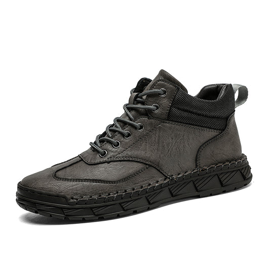 ⏰LAST DAY-70% OFF🛒Men’s Outdoor Leather Boots –  , Arch Support, Lightweight and Non-Slip for Walking & Driving