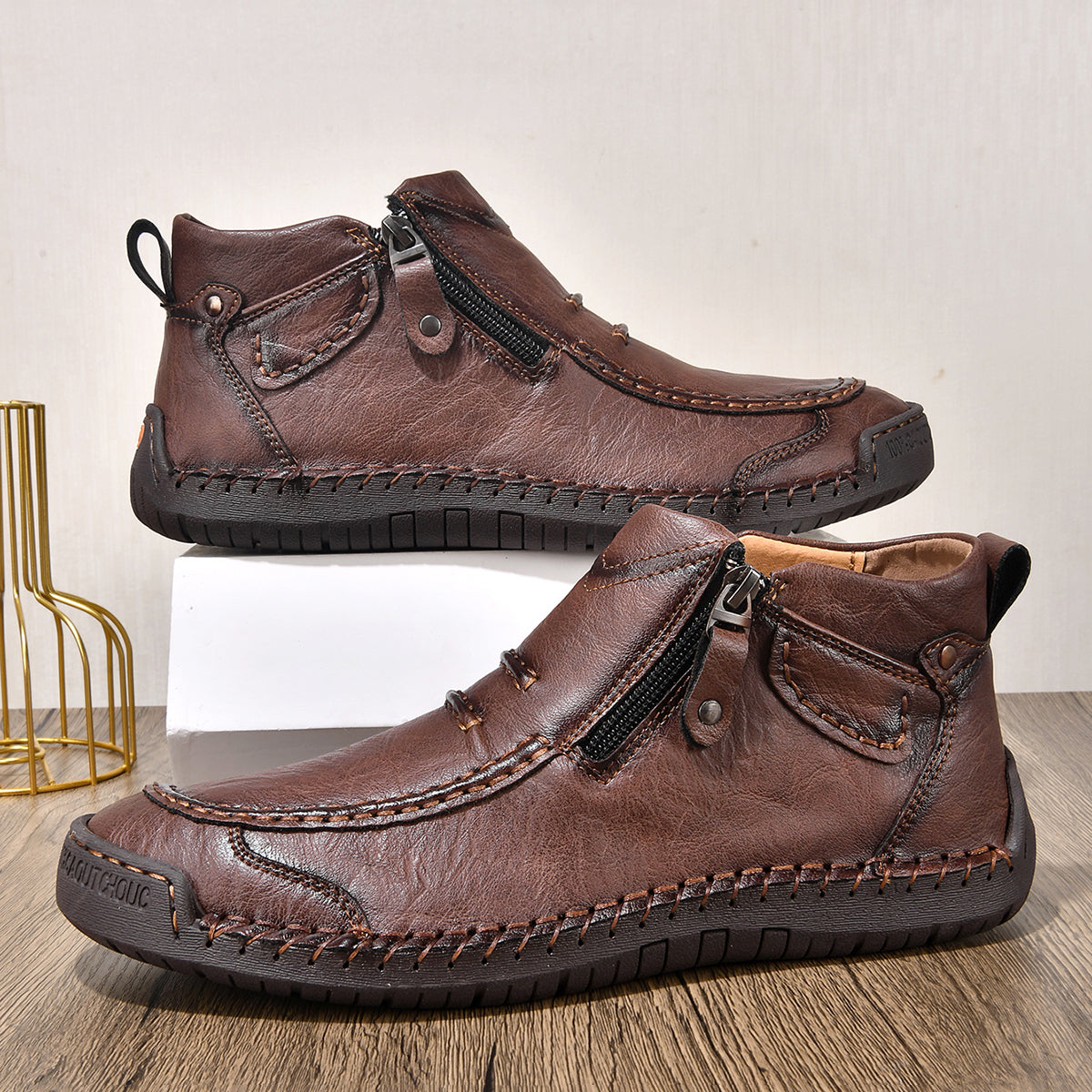 ⏰ Limited-Time 70% OFF – Men’s   Leather Driving Boots | Wide Toe, Arch Support, Waterproof, Pressure Relief, Non-Slip Comfort for Everyday & Travel
