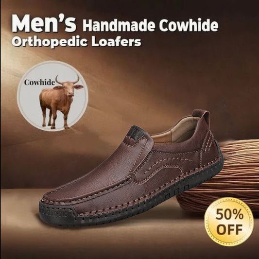 🔥Today 55% off🔥Men's genuine leather souatsole non-slip orthotic loafers