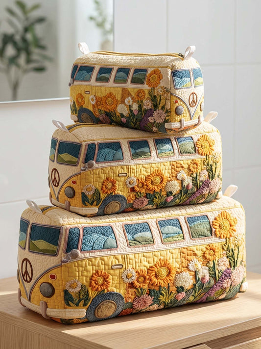 Hippie Van Quilted Cosmetic Bag