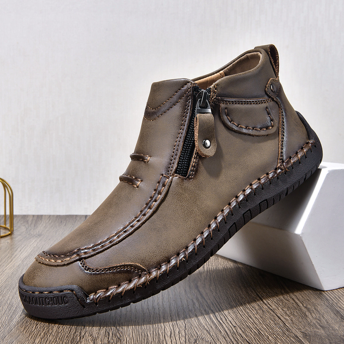 ⏰ Limited-Time 70% OFF – Men’s   Leather Driving Boots | Wide Toe, Arch Support, Waterproof, Pressure Relief, Non-Slip Comfort for Everyday & Travel