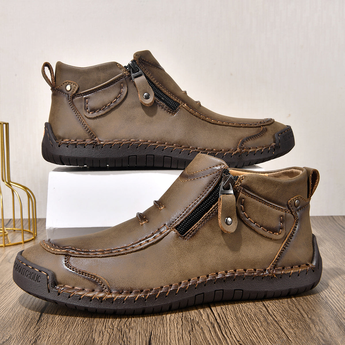 ⏰ Limited-Time 70% OFF – Men’s   Leather Driving Boots | Wide Toe, Arch Support, Waterproof, Pressure Relief, Non-Slip Comfort for Everyday & Travel