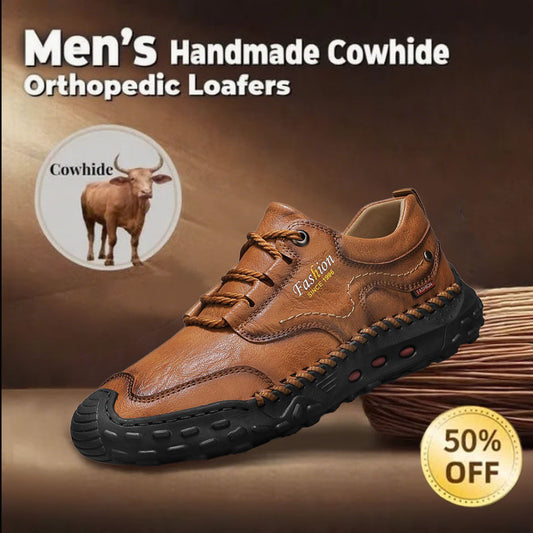 🔥Last day 60% off 🔥Men's souatsole genuine leather non-slip and anti-collision corrective loafers