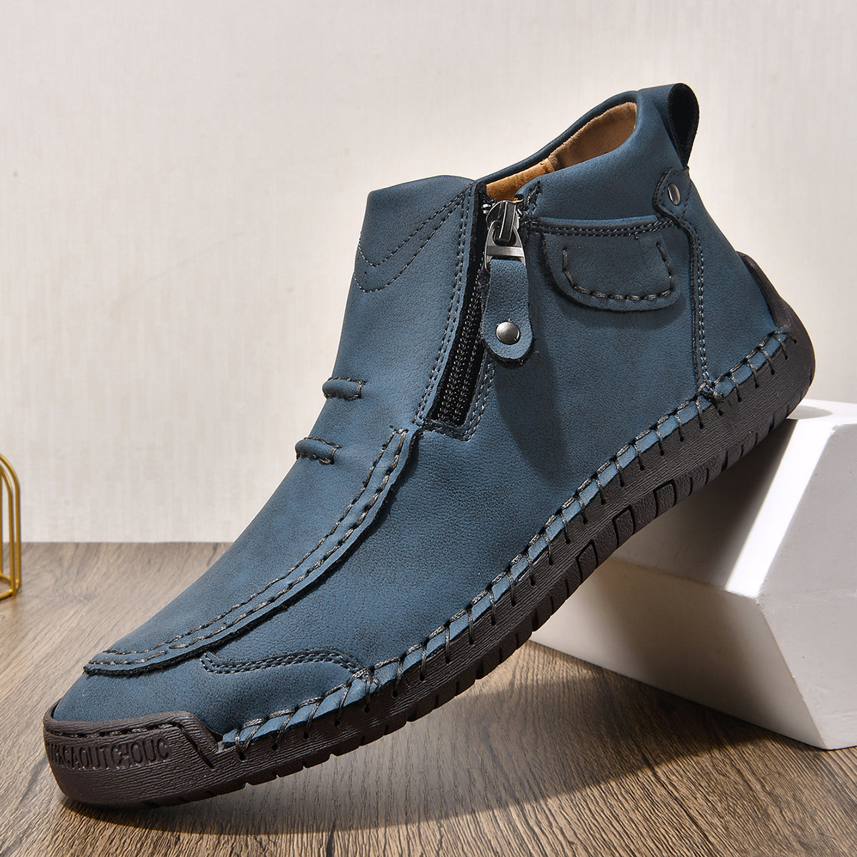 ⏰ Limited-Time 70% OFF – Men’s   Leather Driving Boots | Wide Toe, Arch Support, Waterproof, Pressure Relief, Non-Slip Comfort for Everyday & Travel