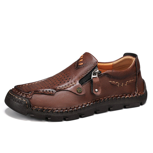 ⏰Promotion - 50% OFF🔥souatsole® Men Casual Leather Loafer Summer Flat Soft Light Shoes