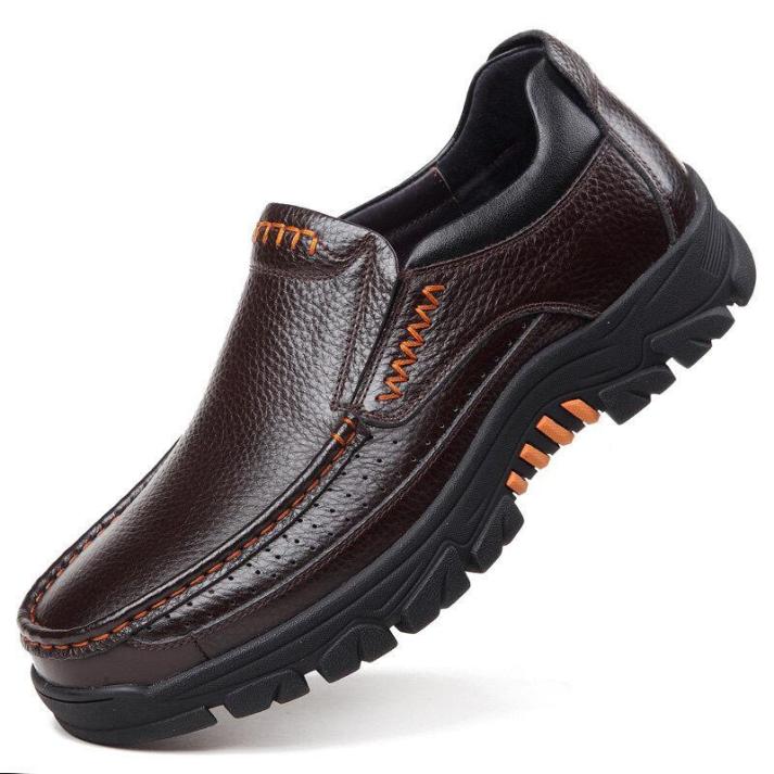 🔥On This Week Sale 70% OFF🔥 Men's Cow Leather Waterproof Comfy Non Slip Soft Slip On Casual Shoes