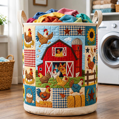 Country Roost Quilted Laundry Basket GFTOMA11920