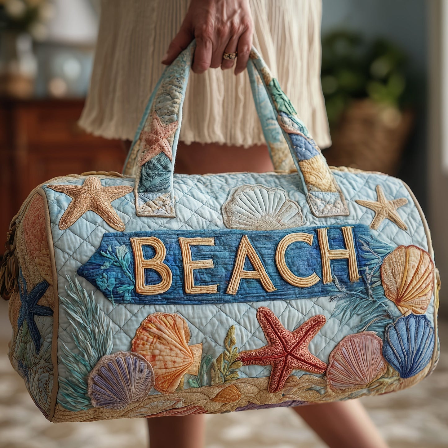 Tropical Beach Quilted Duffle Bag GFTOMA2027