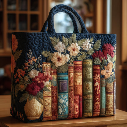 Vintage Bookish Quilted Tote Bag GFTONL5211