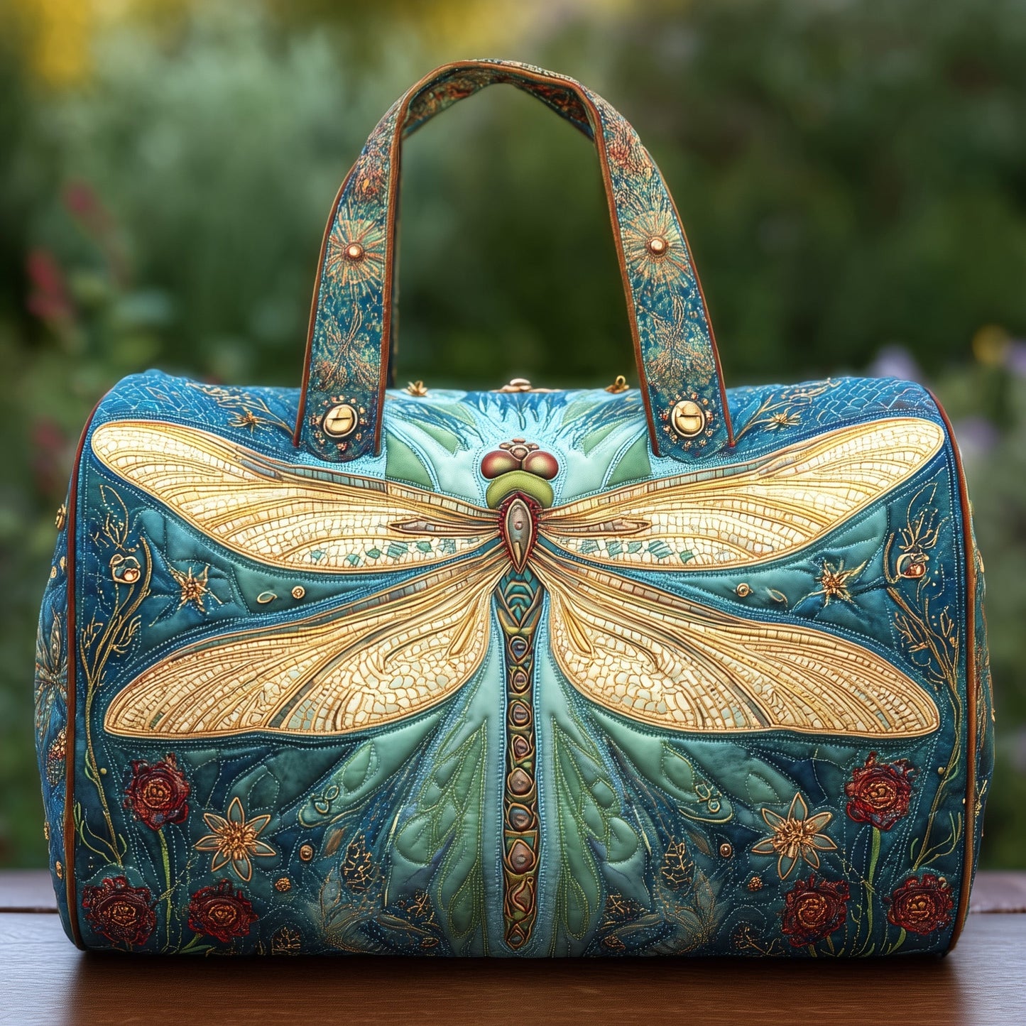 Elegant Dragonfly Quilted Duffle Bag GFTONL5706