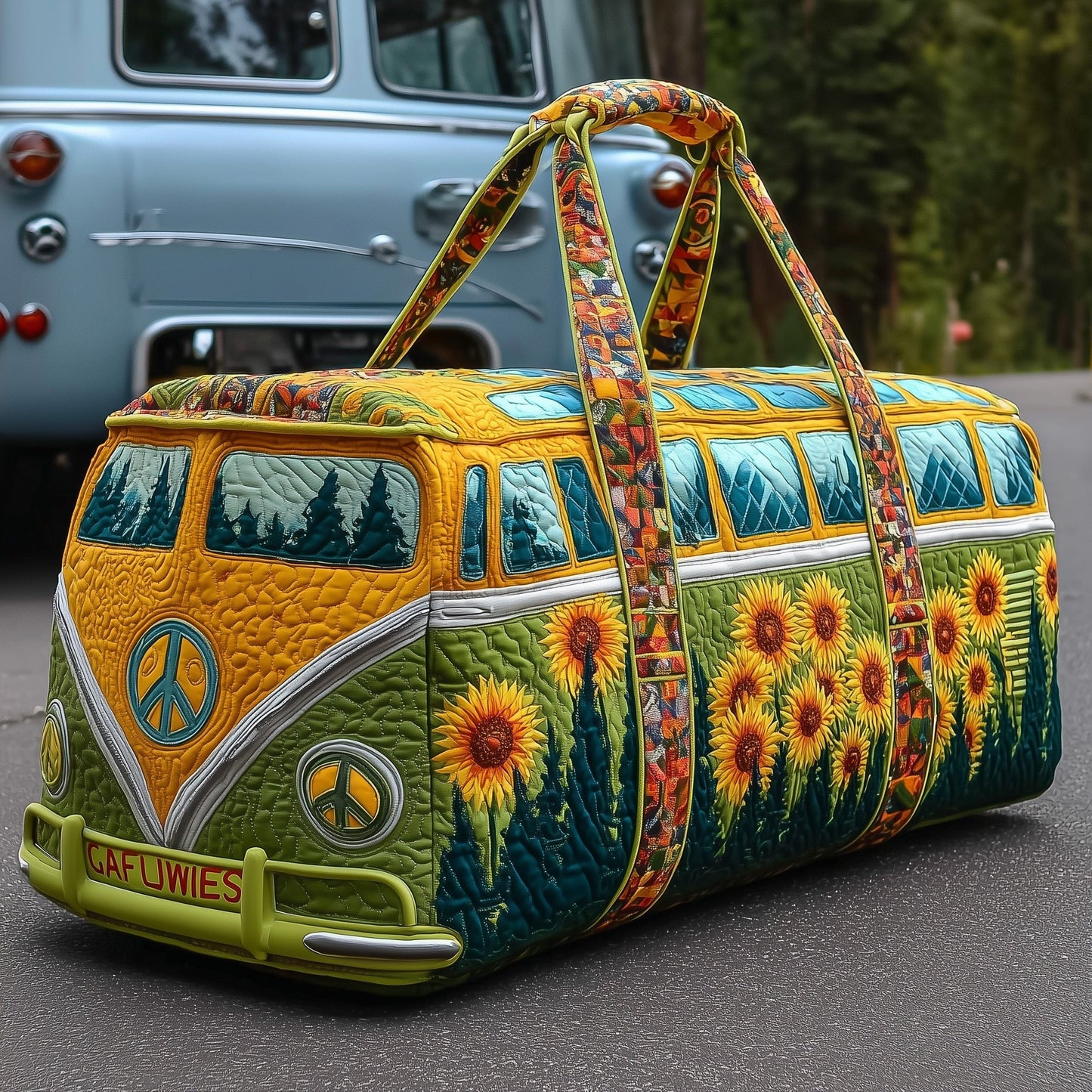 Hippie Sunflower Quilted Duffle Bag GFTONL5865