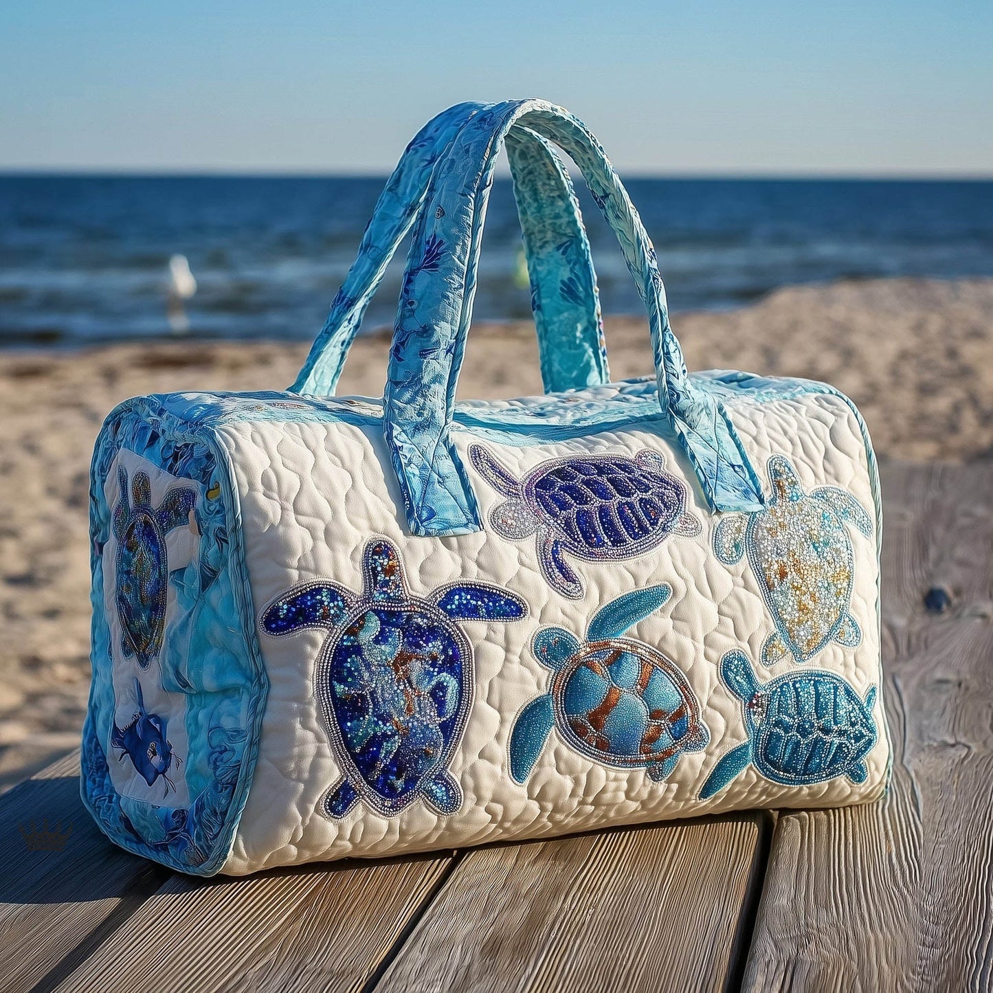 Turtle Charm Quilted Duffle Bag GFTONL6309