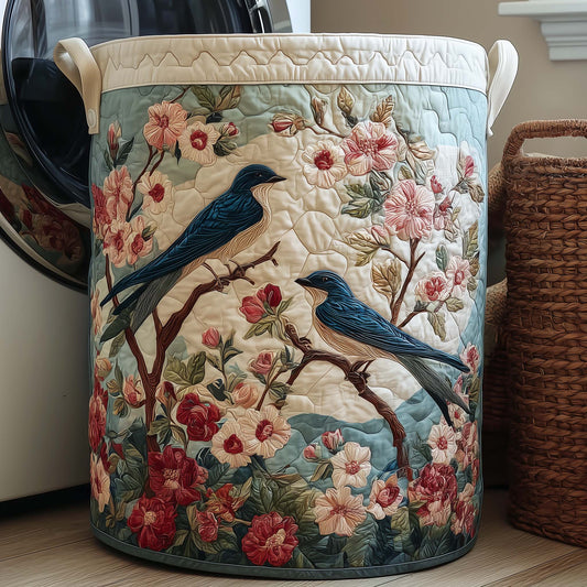 Spring Swallow Quilted Laundry Basket  GFTOQA1034