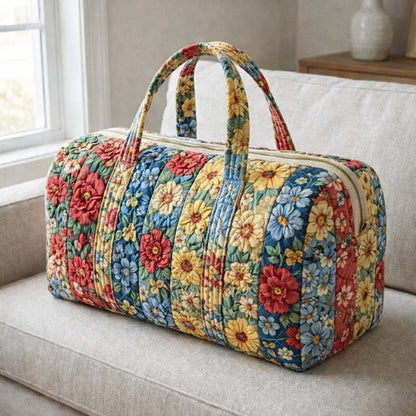 Floral Serenity Quilted Duffle Bag GFTOQA1803