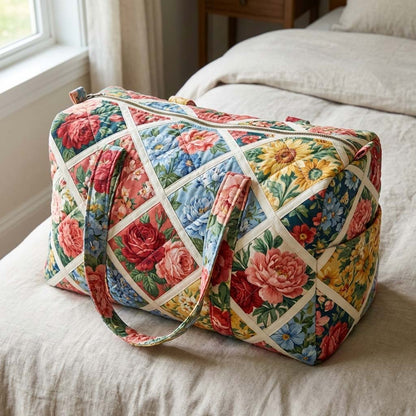 Floral Serenity Quilted Duffle Bag GFTOQA1807