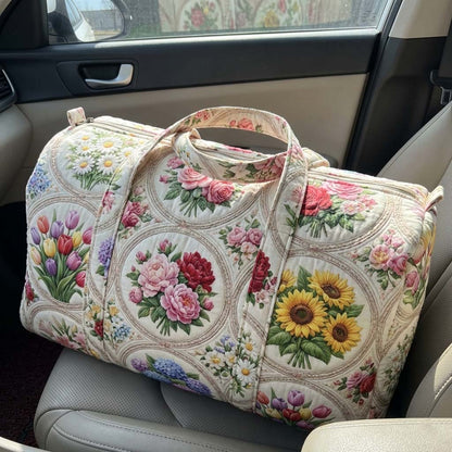 Floral Serenity Quilted Duffle Bag GFTOQA1808