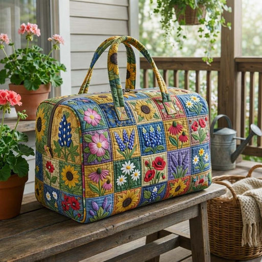 Floral Serenity Quilted Duffle Bag GFTOQA1809