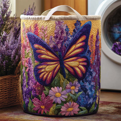 Violet Wings Quilted Laundry Basket GFTOQM1766