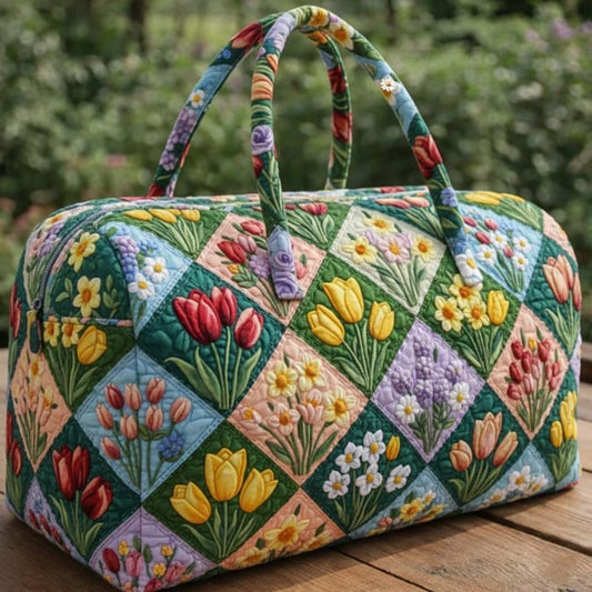 Flowers Patchwork Quilted Duffle Bag GFTOTG3252