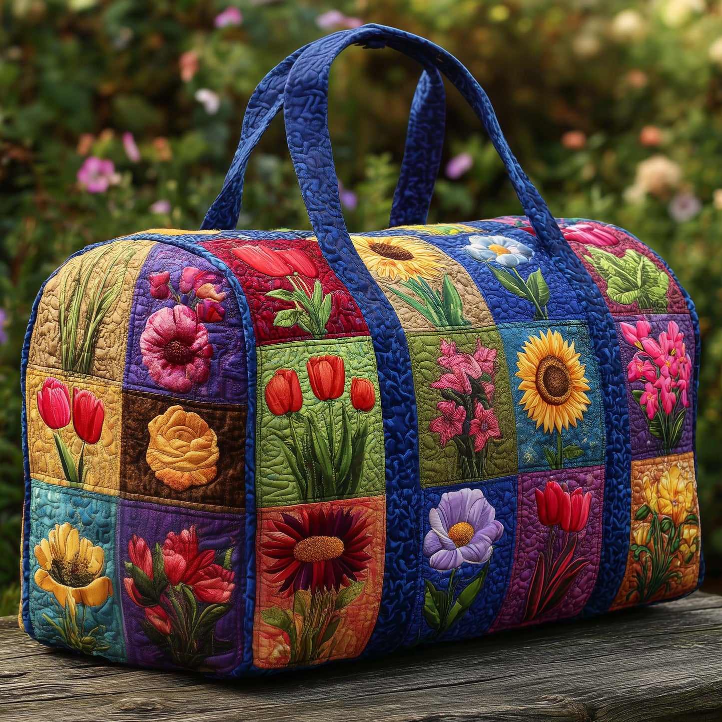 Flowers Patchwork Quilted Duffle Bag GFTOTG3255