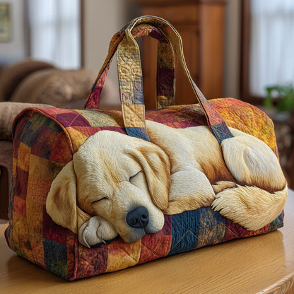 Sleepy Golden Retriever Quilted Duffle Bag GFTOTP10691