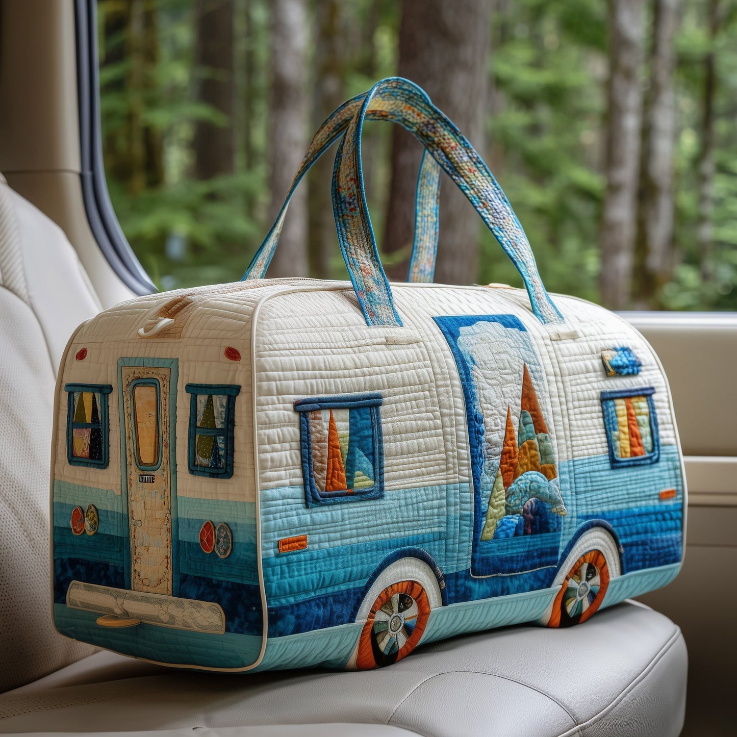 Vintage Camping Trailer Quilted Duffle Bag GFTOTP10765