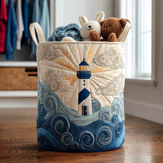 Golden Coast Glow Quilted Laundry Basket