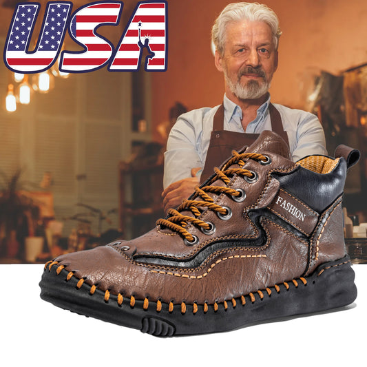⏰Limited Time Sale 70% OFF-Men's comfortable non-slip leather shoes with arch support and hand-sewn