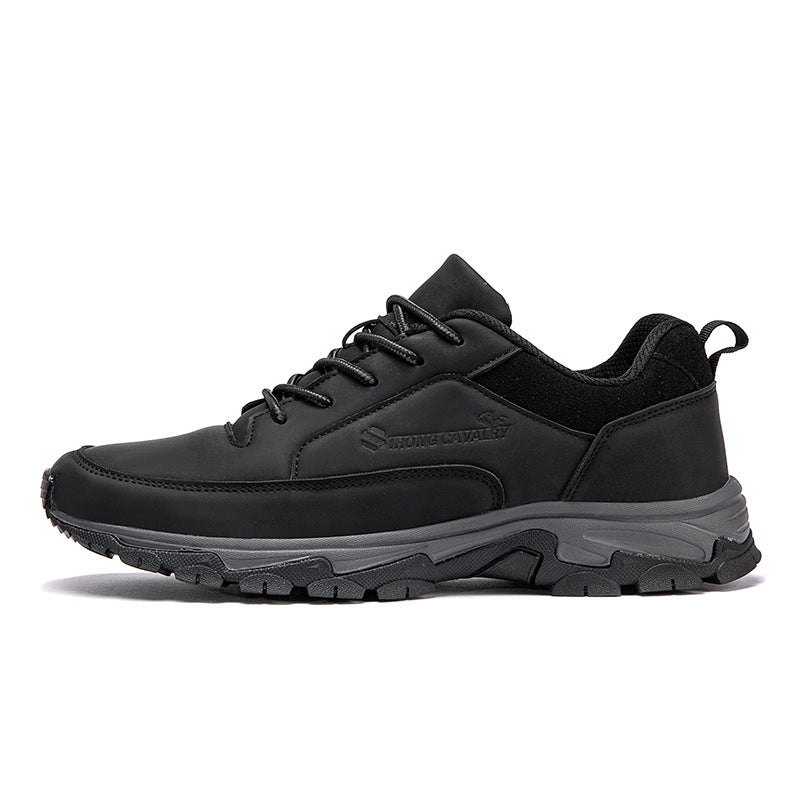 Men's Outdoor Leather Waterproof Hiking Shoes Lightweight Non-Slip Breathable