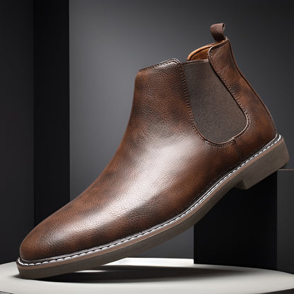 souatsole Retro Leather Chelsea Boots