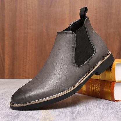 souatsole Retro Leather Chelsea Boots