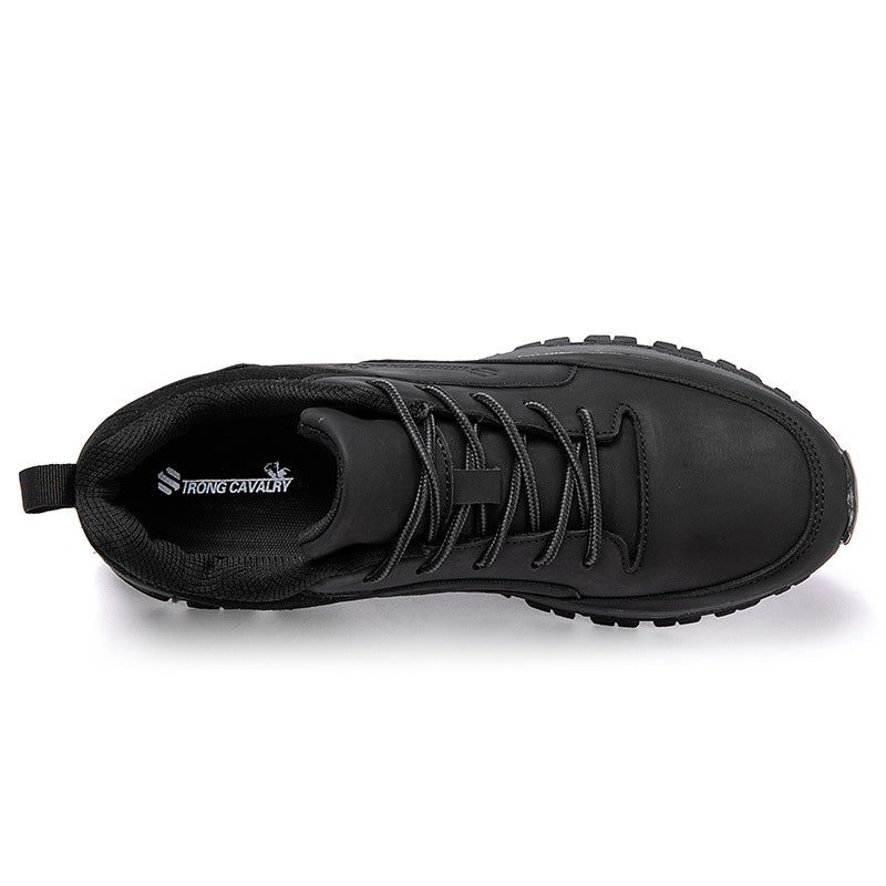 Men's Outdoor Leather Waterproof Hiking Shoes Lightweight Non-Slip Breathable