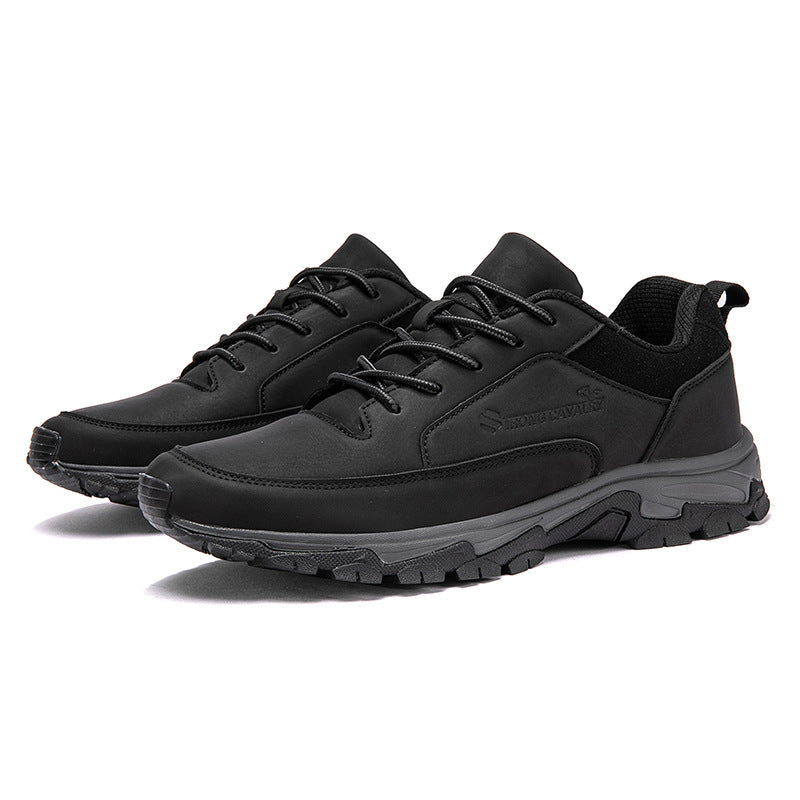 Men's Outdoor Leather Waterproof Hiking Shoes Lightweight Non-Slip Breathable