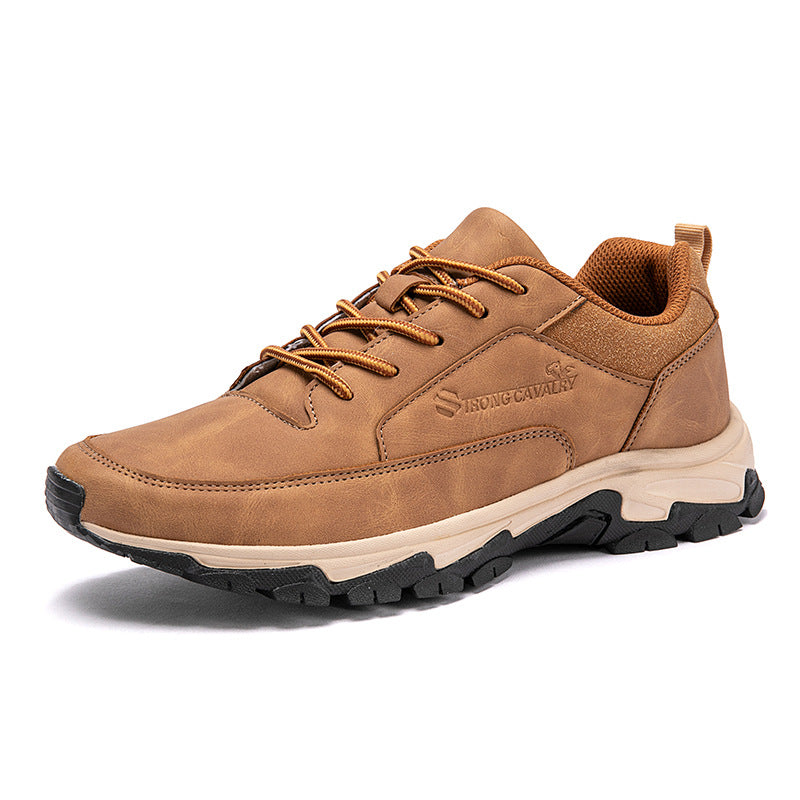 Men's Outdoor Leather Waterproof Hiking Shoes Lightweight Non-Slip Breathable