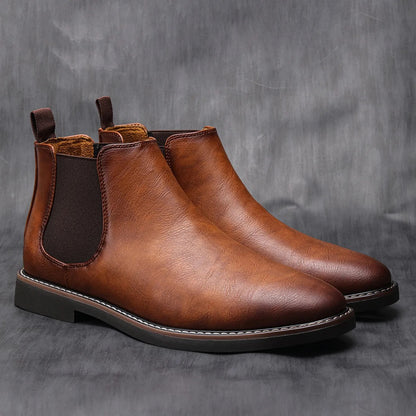 souatsole Retro Leather Chelsea Boots