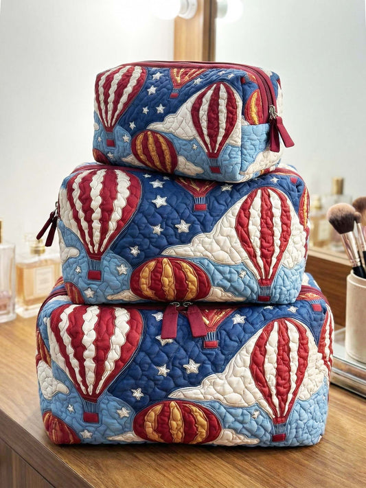 Hot Air Balloon Quilted Cosmetic Bag
