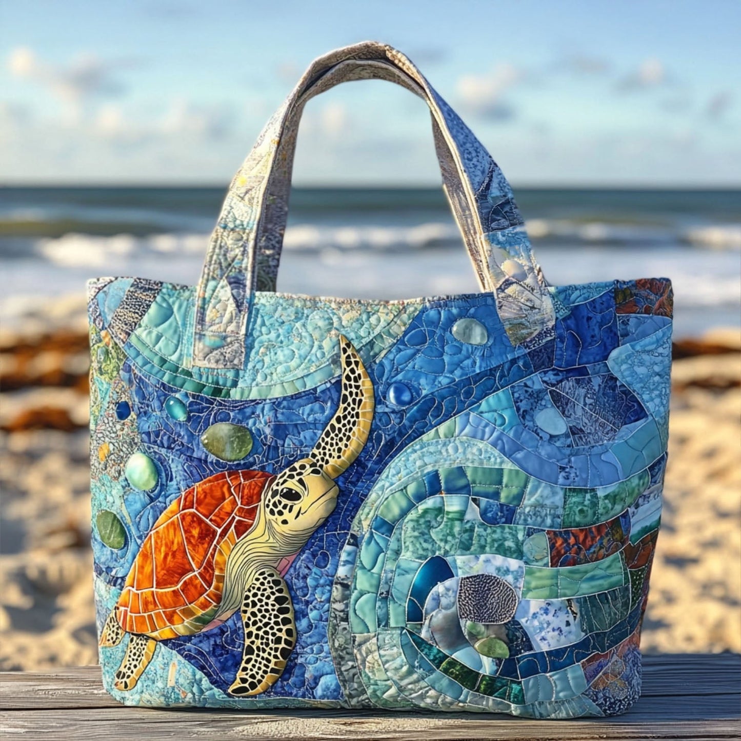 Calm Voyager Quilted Tote Bag NCU0PT7993