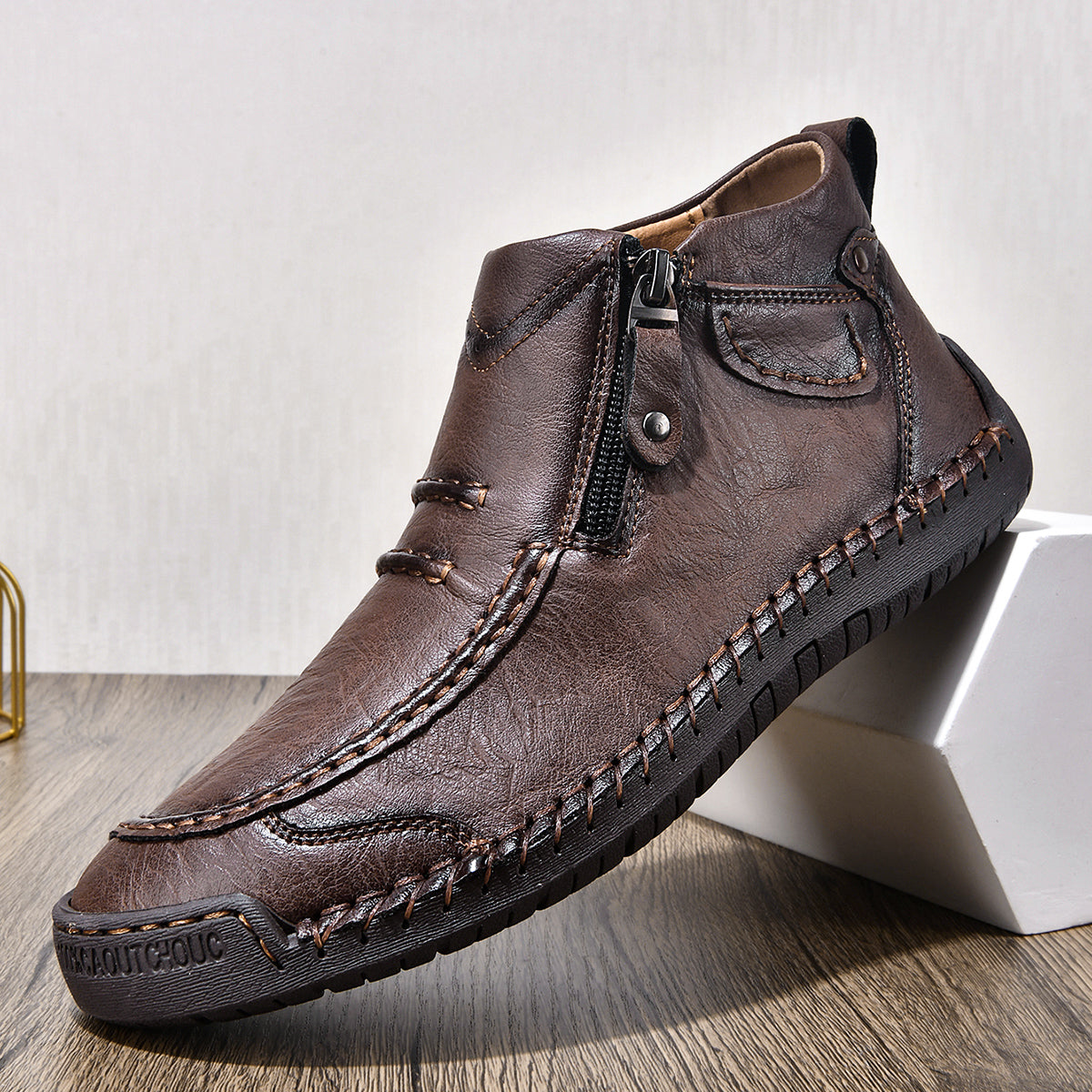 ⏰ Limited-Time 70% OFF – Men’s   Leather Driving Boots | Wide Toe, Arch Support, Waterproof, Pressure Relief, Non-Slip Comfort for Everyday & Travel