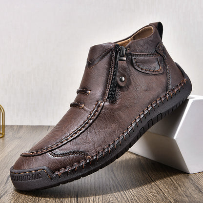 ⏰ Limited-Time 70% OFF – Men’s   Leather Driving Boots | Wide Toe, Arch Support, Waterproof, Pressure Relief, Non-Slip Comfort for Everyday & Travel