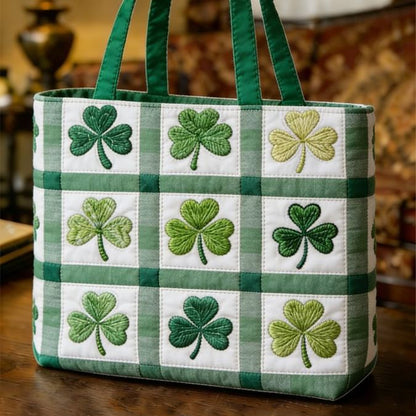 Green Saint Patrick Stripe Laurent Quilted Bag