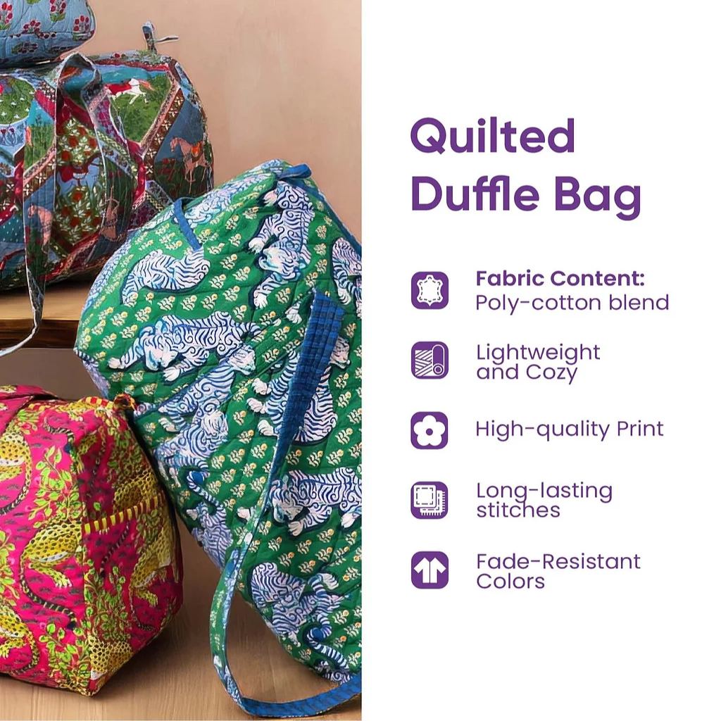 St.Patrick Day Rainbow Quilted Duffle Bag - DB1005