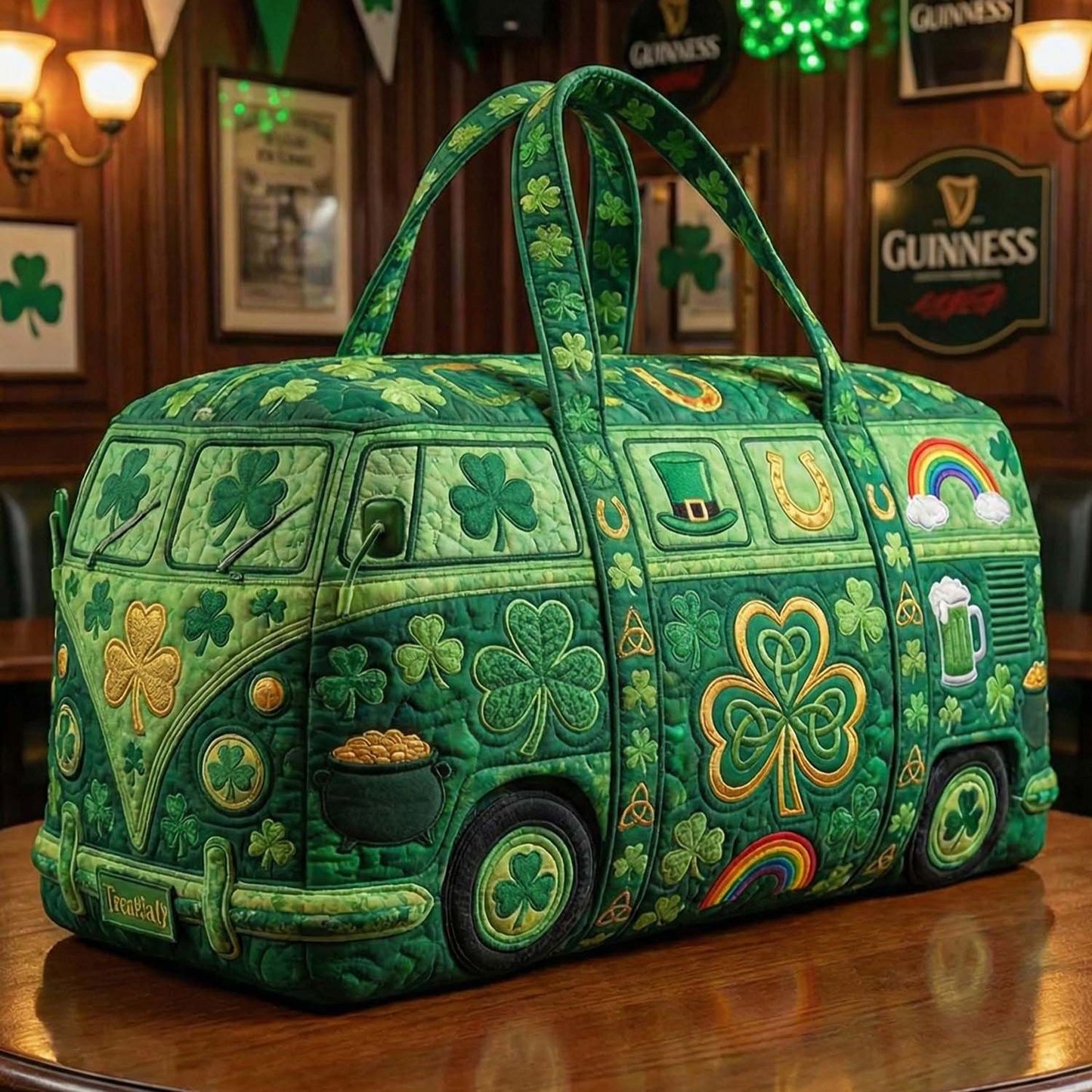 St.Patrick Day Green Quilted Duffle Bag - DB1004