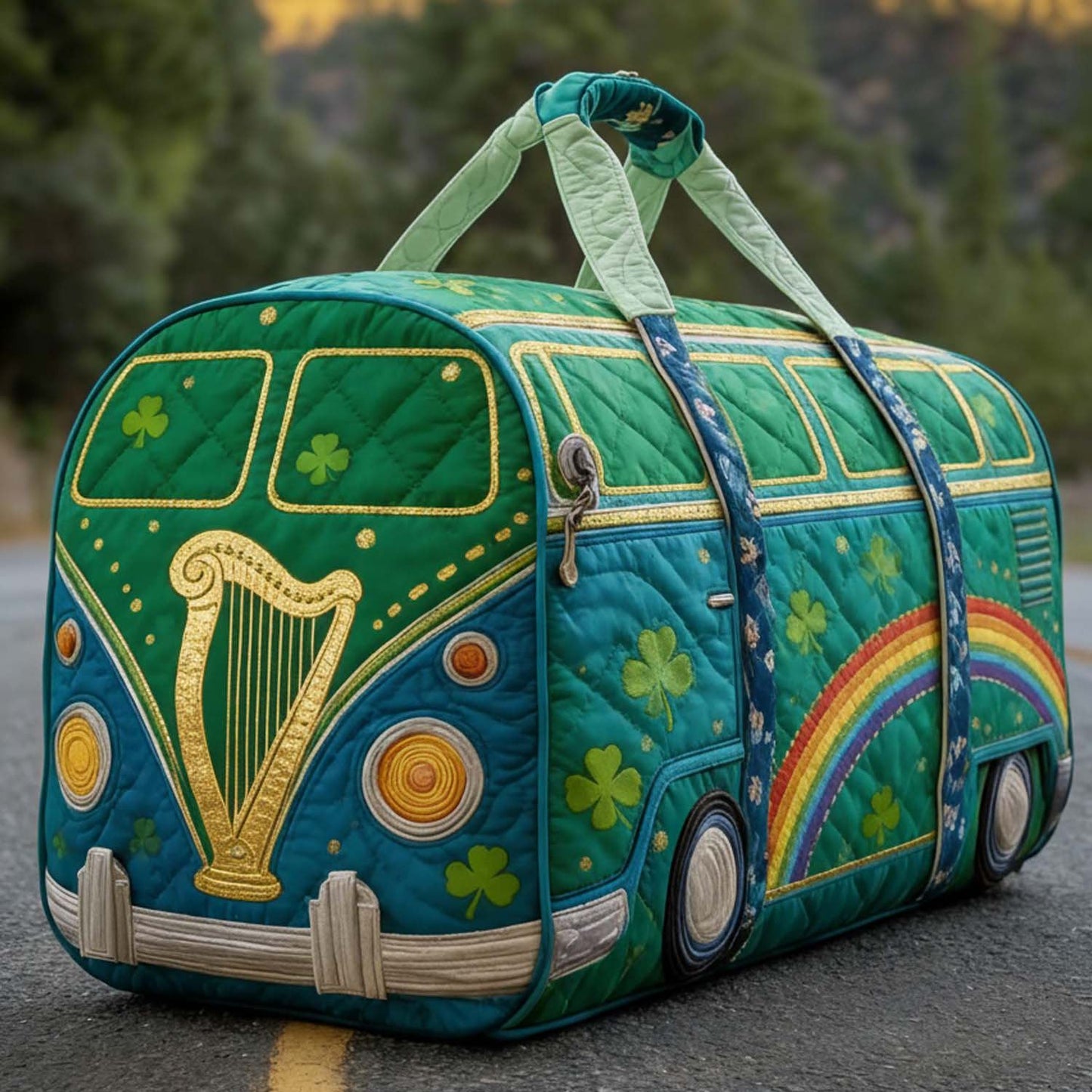 St.Patrick Day Rainbow Quilted Duffle Bag - DB1005