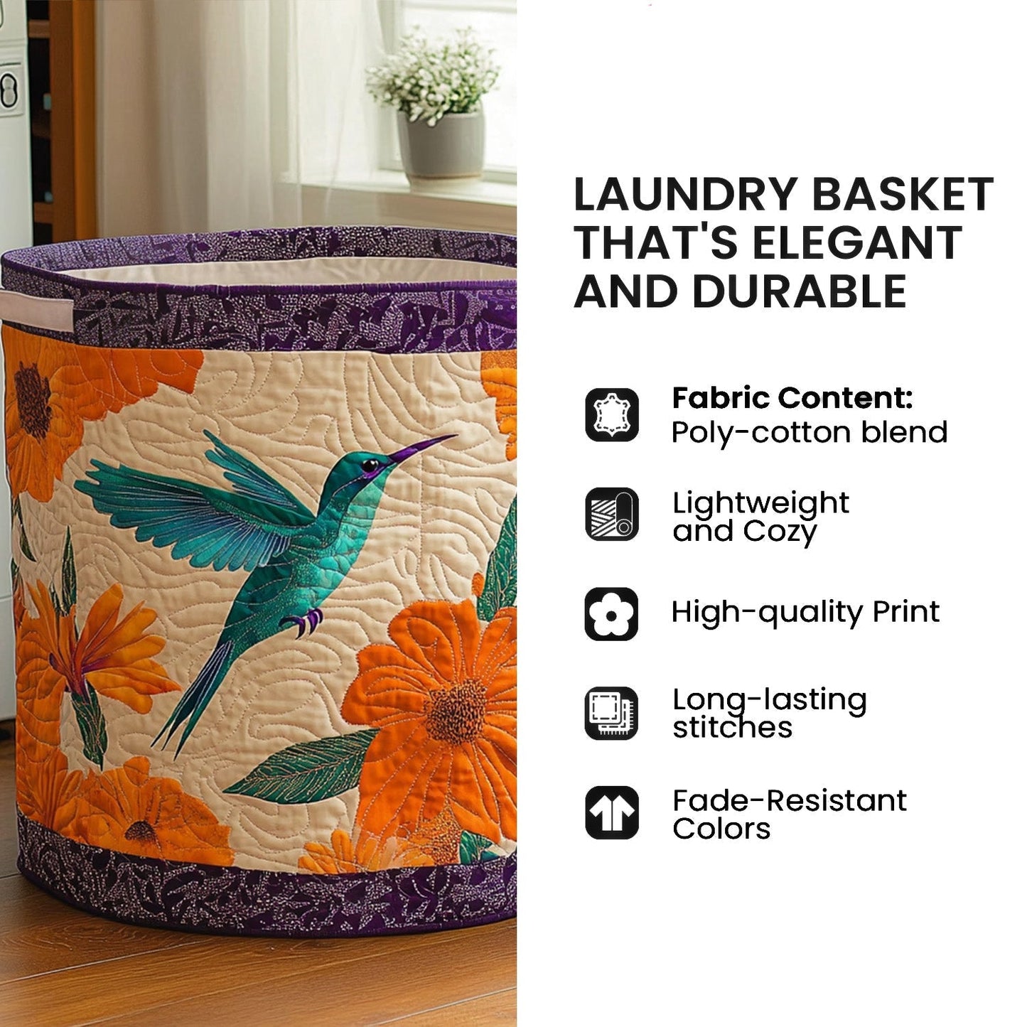 Blooming Charm Quilted Laundry Basket GFTONT5790